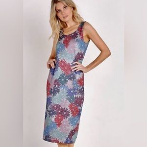 Splendid x Margarita Sleeveless Missoni Brillare Dress Multi Daisy Midi Dress